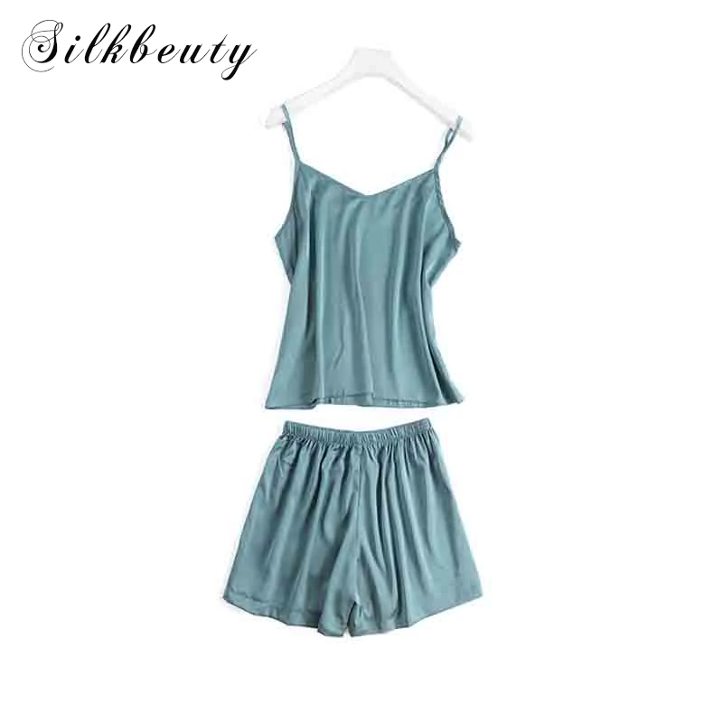 SILKBEUTY женские пижамы летние сексуальные на тонких бретелях из натурального шелка