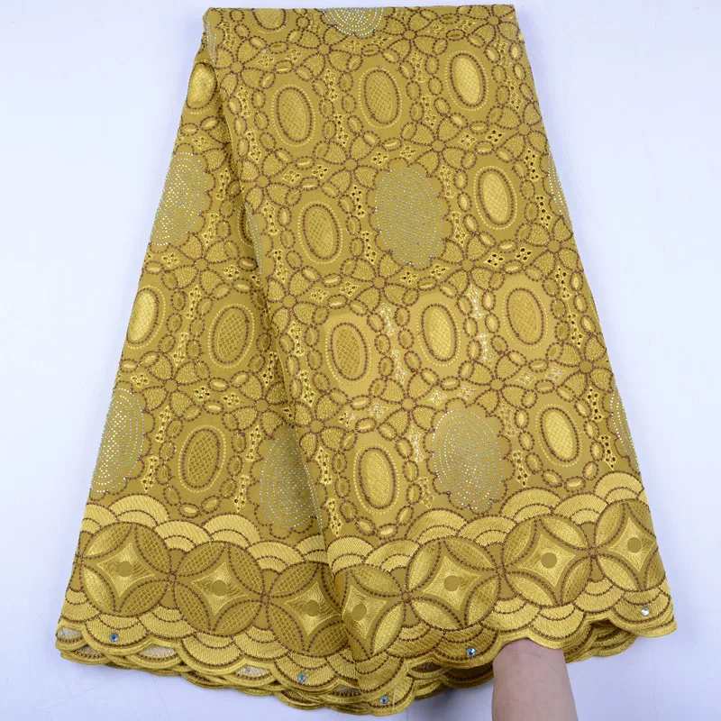 

High Quality Cotton Lace Fabric 2019 Royal Blue Swiss Voile With Stone Swiss Voile Lace In Switzerland For Party Dress 1510B