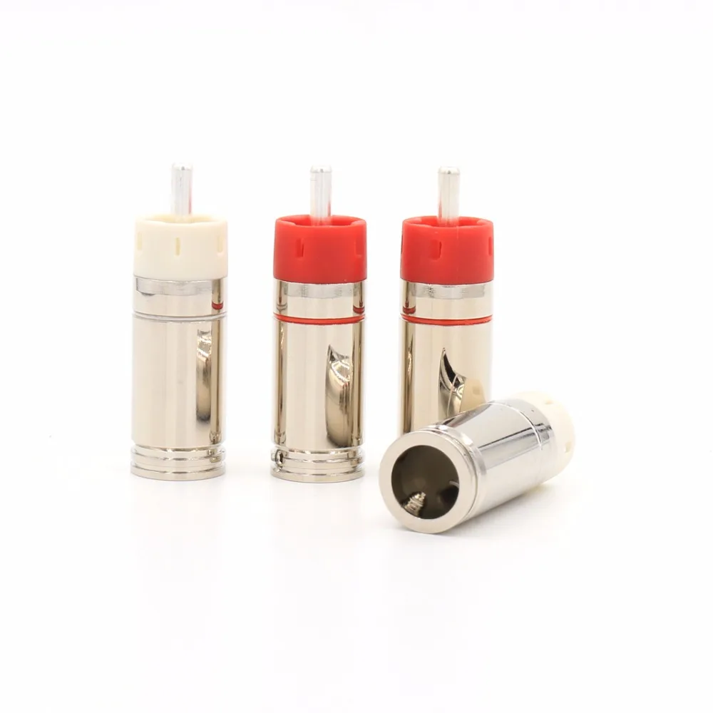 4 шт. посеребренные медные разъемы RCA|tellurium copper|silver rca plugconnector plug |