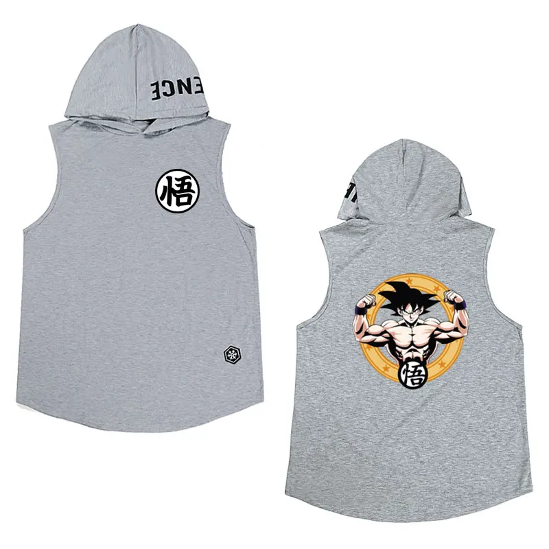 Gray MT13 Новинка camiseta dragon ball модная футболка без рукавов с капюшоном летняя футболка с принтом dragon ball футболка с персональным принтом Мужская футболка - Цвет: Gray MT13