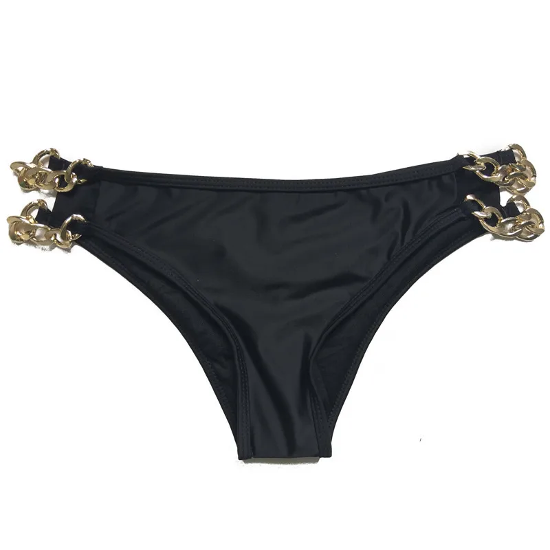 Женский купальник черное бикини с металлической цепочкой и низкой талией|set sexy|set