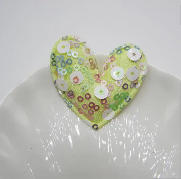 Детские блестящие аппликации с блестками и сердечками 5 см 20 шт./лот|sequin heart