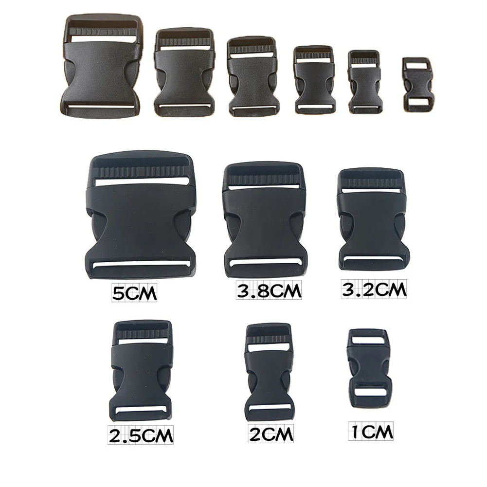 

10mm,20mm,32mm,50mm 1Pc Plastic Hardware Dual Adjustable Side Release Buckles Tactical Backpack Belt Bag Parts Strap Webbing