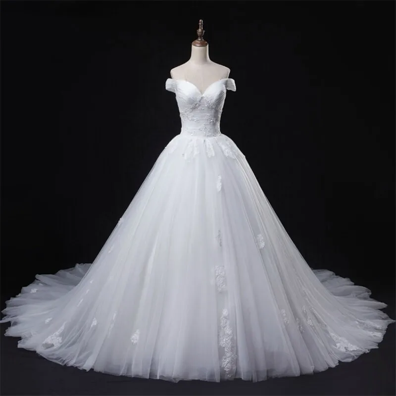 

Romantic Lace Wedding Dress 2016 Plus Size Cap Sleeves Ball Gown Wedding Gowns Sexy Mariage Trouwjurk Vestido De Novia