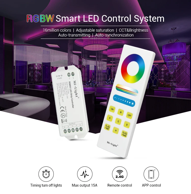 Новый Mi Light DC12V ~ 24 В RGB + CCT умная светодиодная система управления RGBW 2 4G