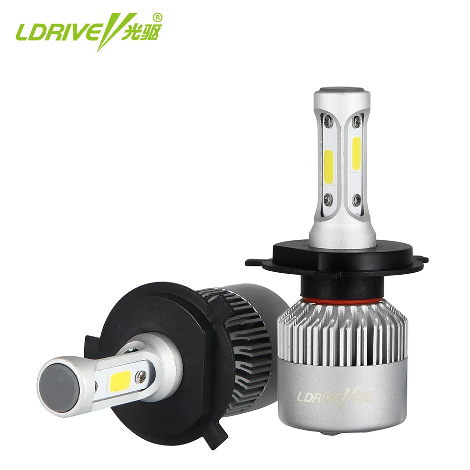 

LDRIVE 1Pair Car Headlight Led H1 H3 H4 H7 H11 9005 9006 6500K White Replacement Bulds Fog Lights 3800Lm 12V 24V Universal