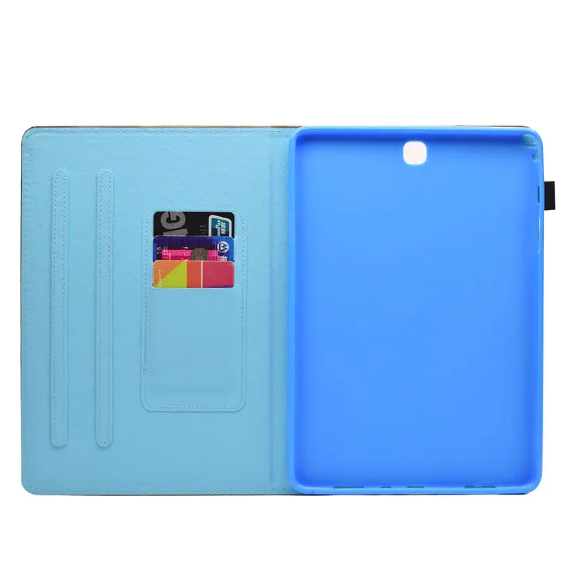 Чехол для Samsung Galaxy Tab A 9,7 SM-T555 T550 смарт-чехол Funda планшет, модные, с рисунком кота из мультфильма, из искусственной кожи Подставка для телефонов из зернистой кожи