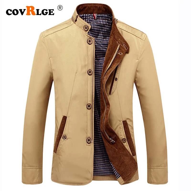 

Covrlge Overcoat Long Trench Coat Men Standard Men's Trench Casual Trench Coat Slim Spring Autumn Windbreaker Outwear Male Blue