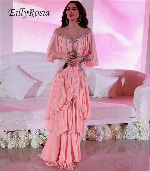 Детское розовое шифоновое вечернее платье с оборками и рукавами прозрачное