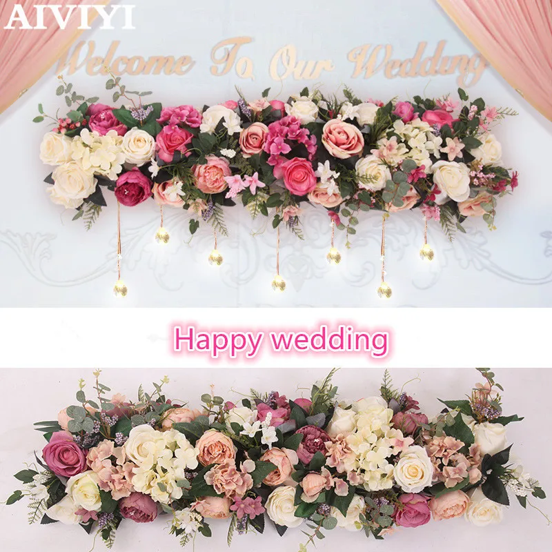 

Foreign trade excellent products 1M wedding decoration flower pink rayon flower flower bow DIY flower wall decoration window dec