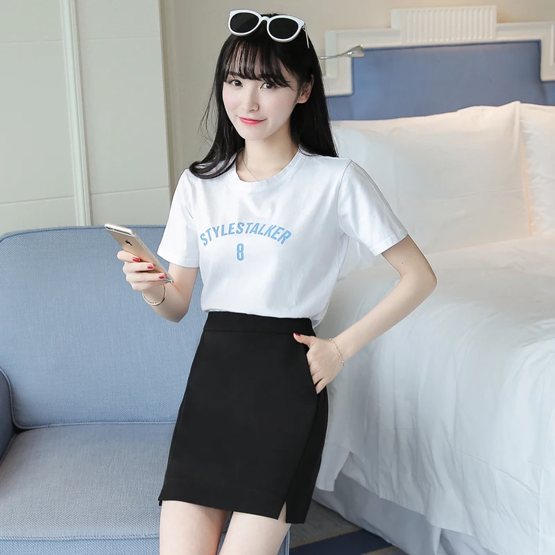 A-shaped skirt ins короткие с высокой талией юбка средней длины Женская Весенняя и летняя