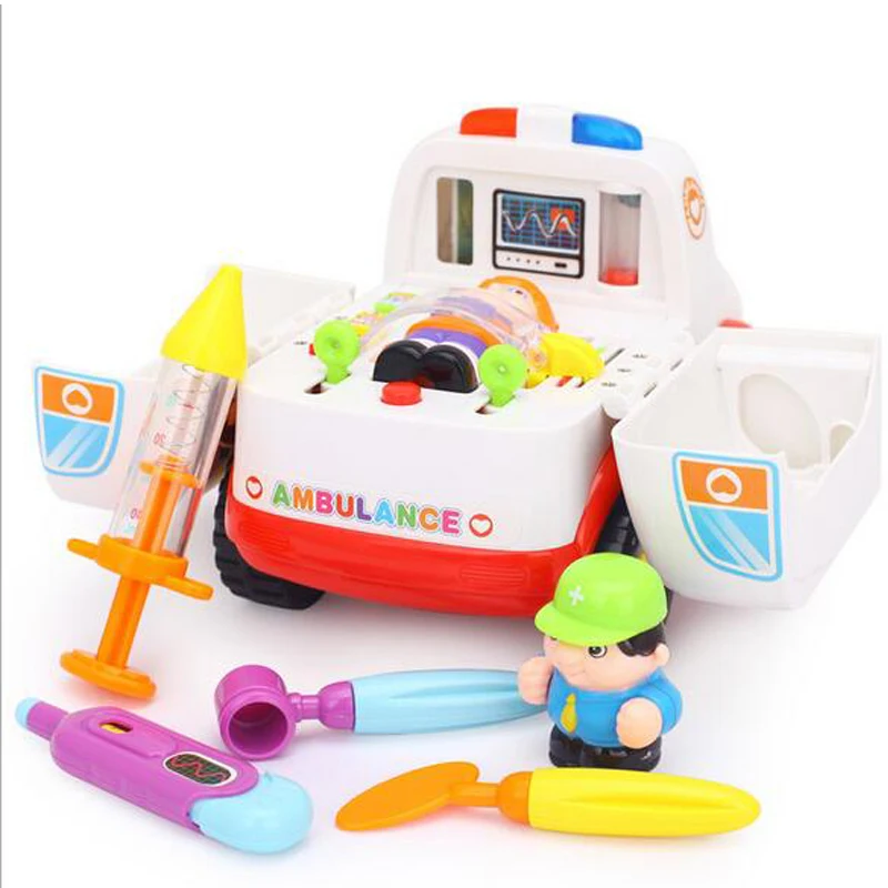 1:22 Pretend Doctor Ambulance Toy Car With Sound light Patient Medical Kit Inside with Lights Child education | Игрушки и хобби