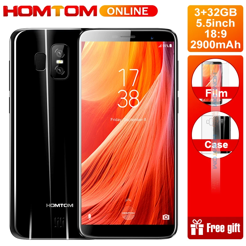 HOMTOM S7 5 дюймов 18:9 ips полный Дисплей HD смартфон mtk6737 четыре ядра двойная задняя Cam 3