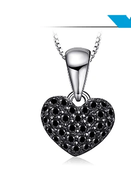 Jewelrypalace модные 0.29ct естественным черной шпинели сердце любовь Серьги для Для женщин Твердые стерлингового серебра 925 Серьги-гвоздики ювелирные изделия