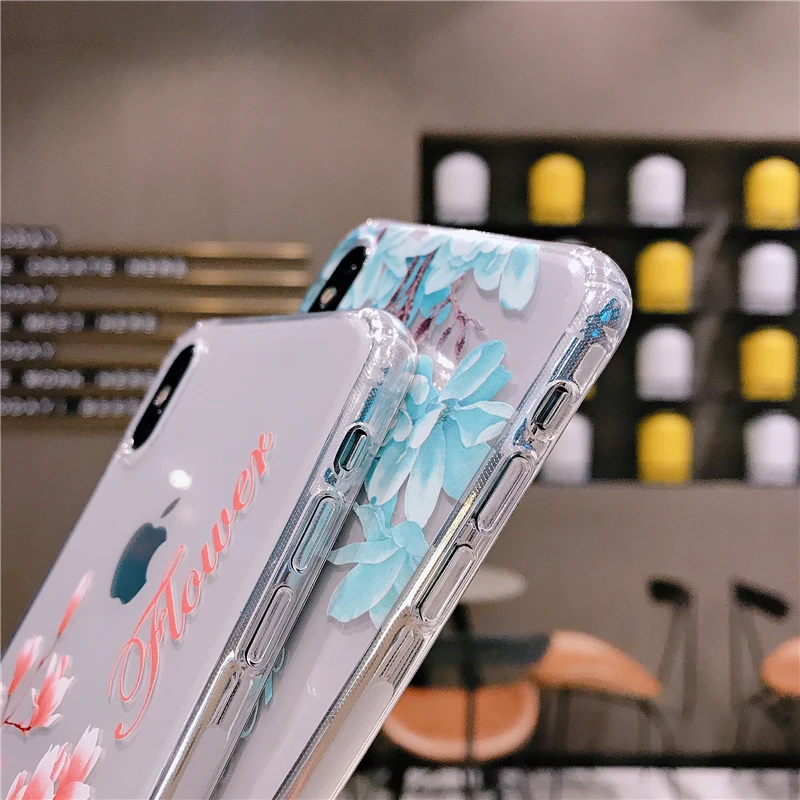 Модный чехол для телефона с цветочным рисунком iphone 12 11 PRO X Xs max XR C7 8 6 plus lear простой