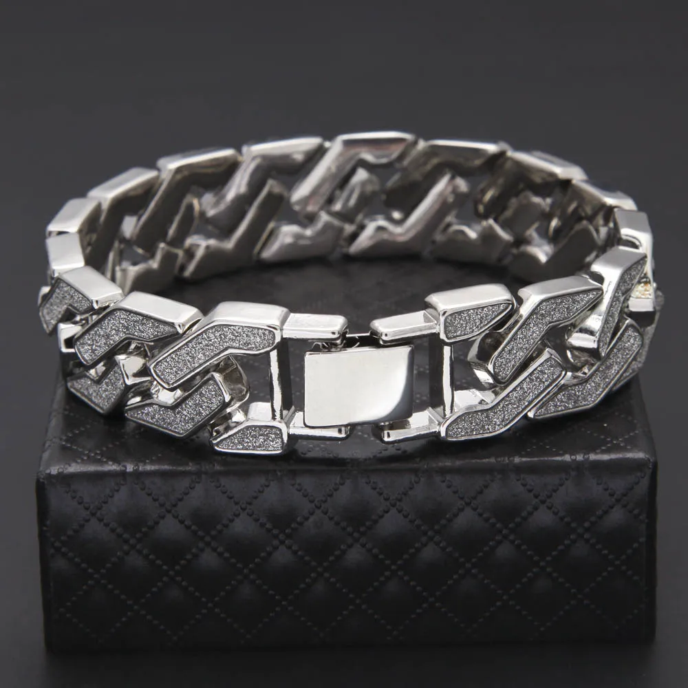 Роскошные мужские браслеты в стиле хип хоп с имитацией драгоценных камней
