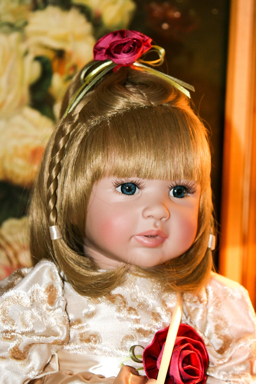 Светлые волосы Blue Eyes Baby Alive силиконовые возрождается малышей принцесса девушка