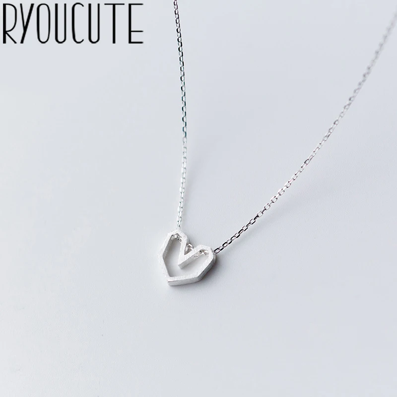 RYOUCUTE Настоящее чистое серебро 925 пробы ювелирные изделия Длинные ожерелья в форме сердца для женщин аксессуары Kolye Женское Ожерелье