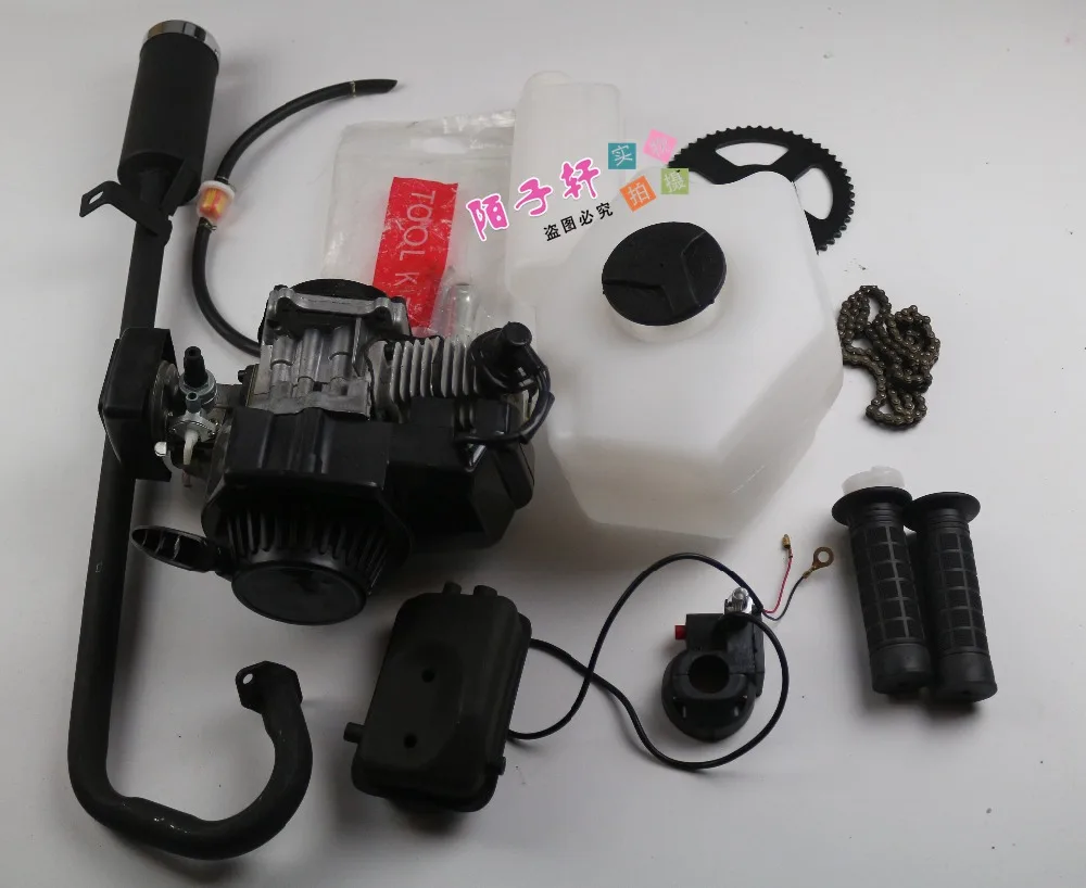 43cc 47cc 49cc 2 тактный двигатель мини QUAD ракеты карманный велосипед выхлопных газов