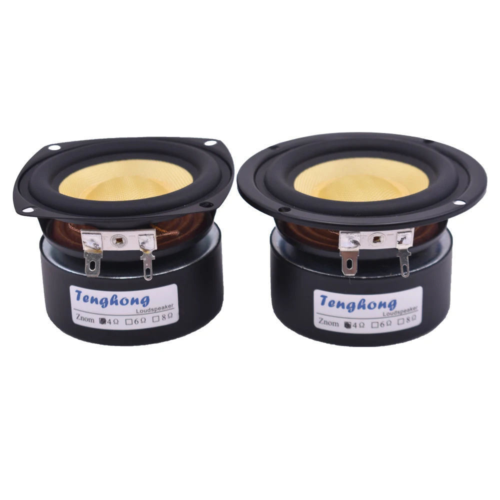 Tenghong 1 шт. 3 дюймов стекловолокна аудио Динамик 4/8Ohm 25W СЧ НЧ-динамик громкого Динамик дома Театр Hi-Fi книжная полка Динамик s