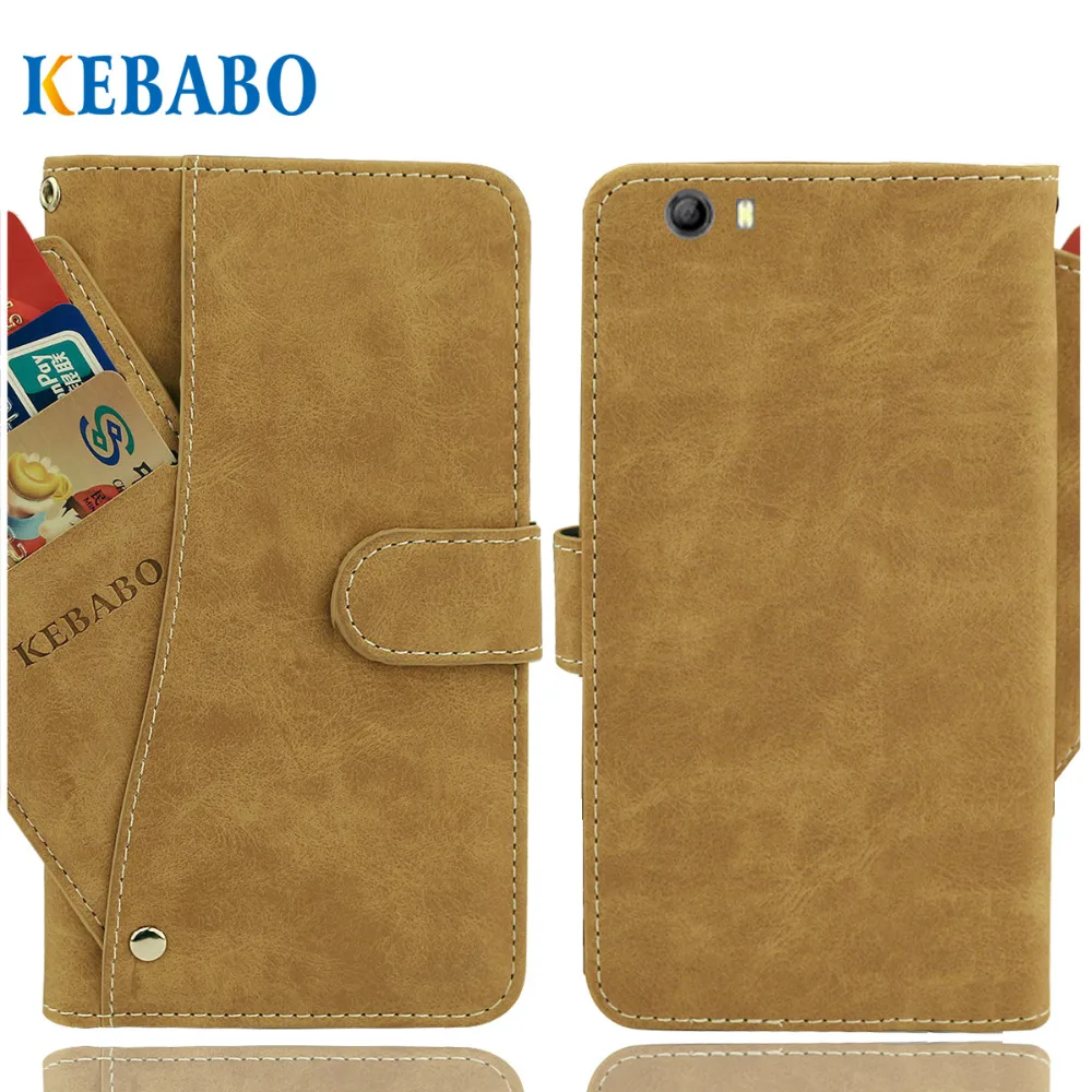 

Vintage Leather Wallet BQ BQ-5525 Practic Case 5.5" Flip Luxury 3 Front Card Slots Cover Magnet Stand Phone Protective Bags