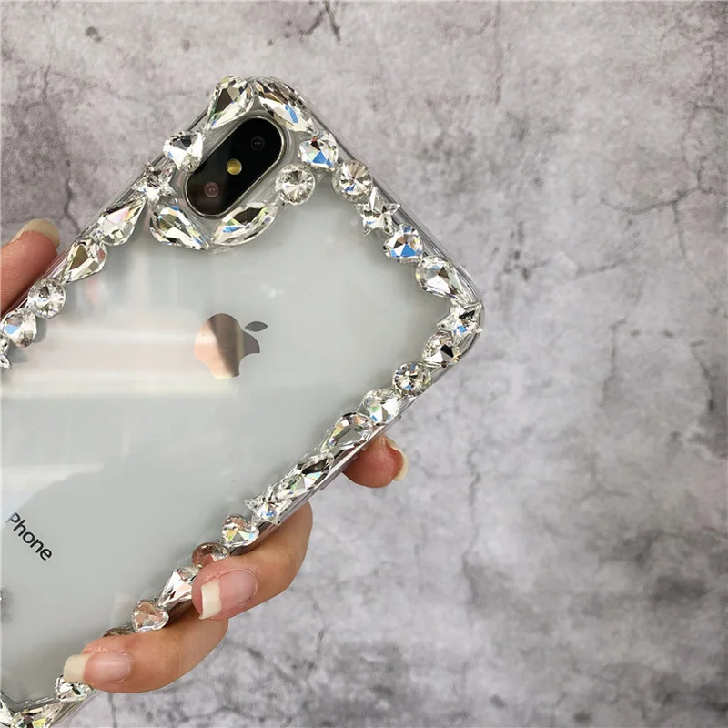 Блестящие алмазные чехлы для телефонов iPhone 11 Pro Max 8 7 6 6S Plus X XS MAX XR ясное прозрачное