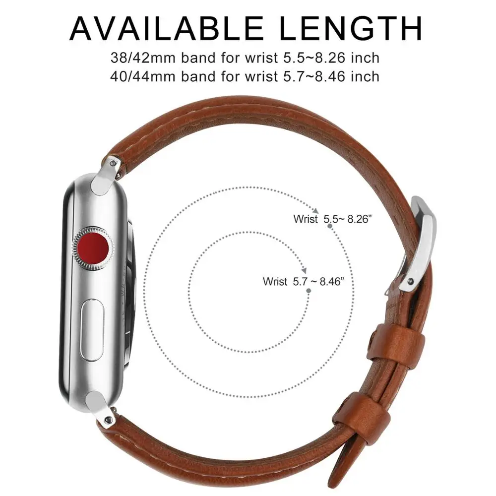 Кожаный ремешок для часов совместимый с Apple Watch Series 5/4/3/2/1 Sport Edition Nike + кожаный 38 40 42