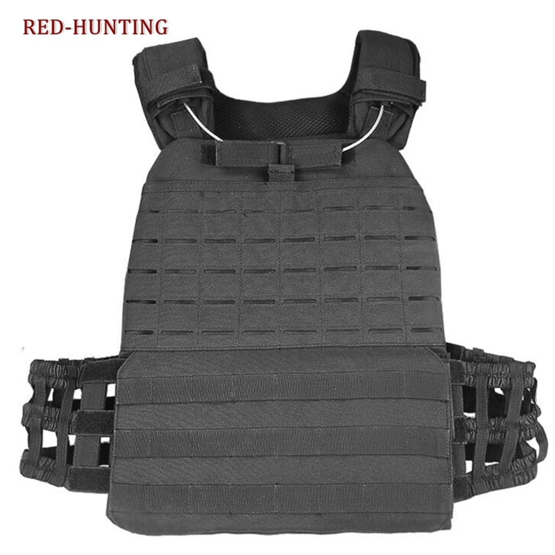 Черный Molle система открытый боевой Спорт загрузки Регулируемая эластичность грудь тактический жилет военные жилеты