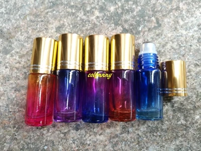 300 шт./лот Золотая крышка 5 мл градиент толстое стекло рулон на бутылке пустые
