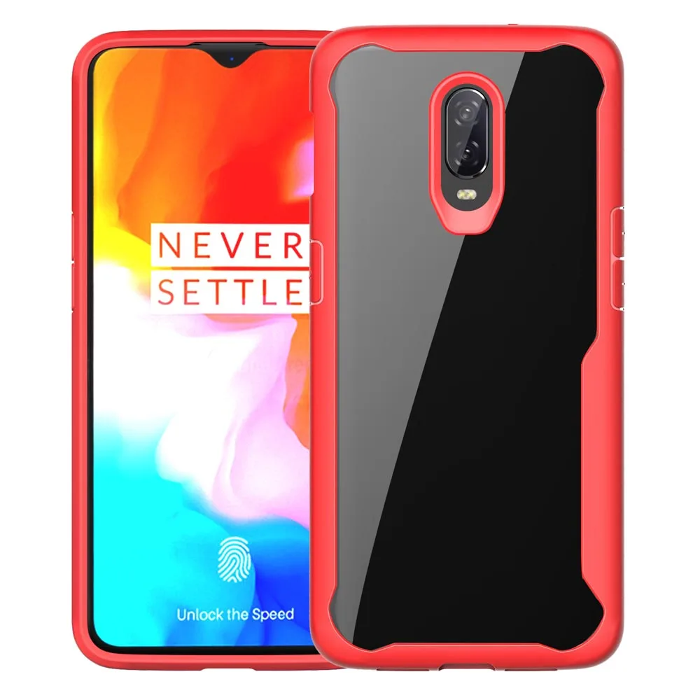 Red Чехол для телефона для OnePlus 7 Pro Чехол прозрачный акриловый ТПУ Мягкий силиконовый чехол для One Plus 7 7T Pro чехол s OnePlus 6T аксессуары - Цвет: Red