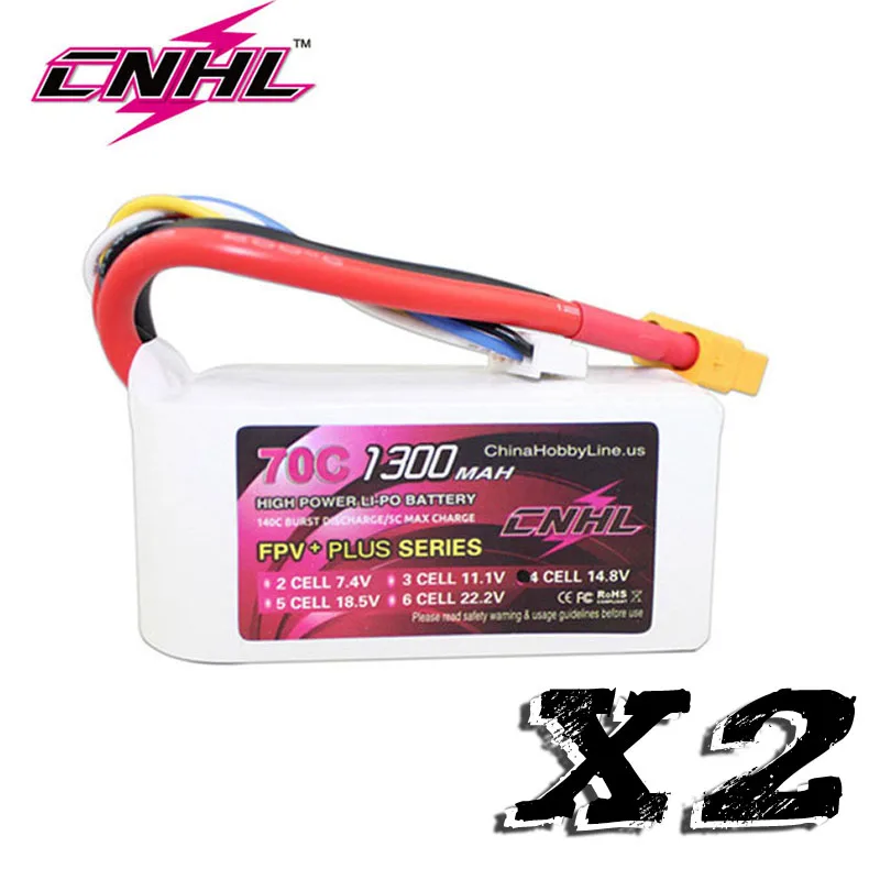 2 шт. CNHL G + плюс 1300 мА/ч 4S 14 8 V 70C Lipo Батарея для видом от первого лица с XT60