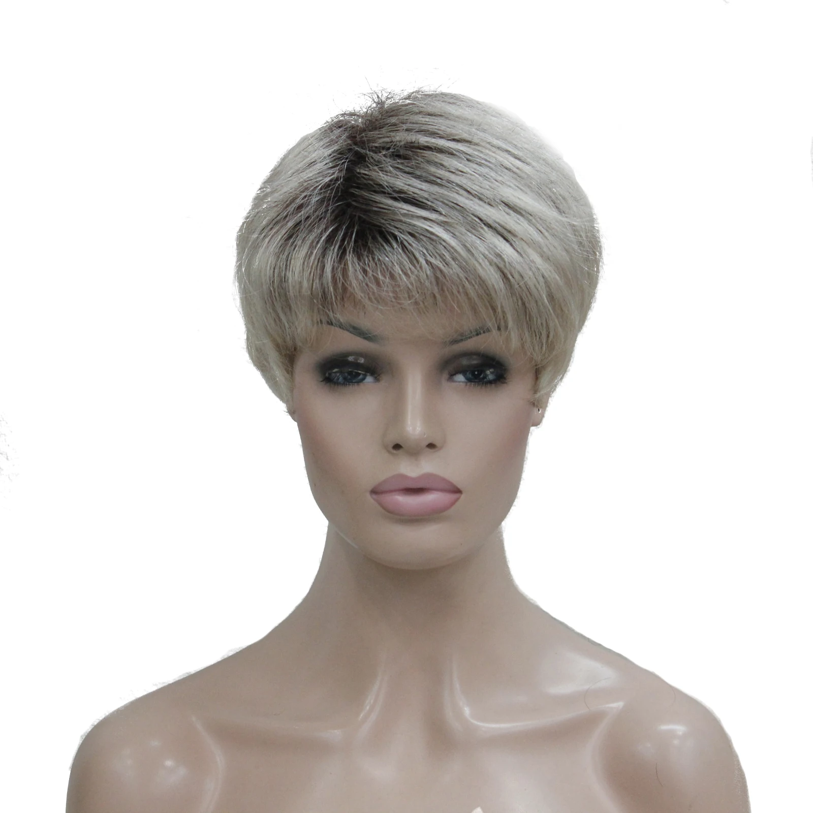 StrongBeauty женские парики коричневый/Блонд микс короткий прямой натуральный