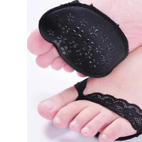 1 pair ladies forefoot invisible high heeled shoes slip resistant half yard cotton pads lace insoles black skin color