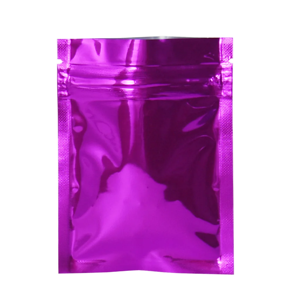

100pcs/lot Reclosable Purple Wholesale Self Seal Aluminum Foil Zip Lock Food Grade Packing Bag Pouch Mylar Packing Bag