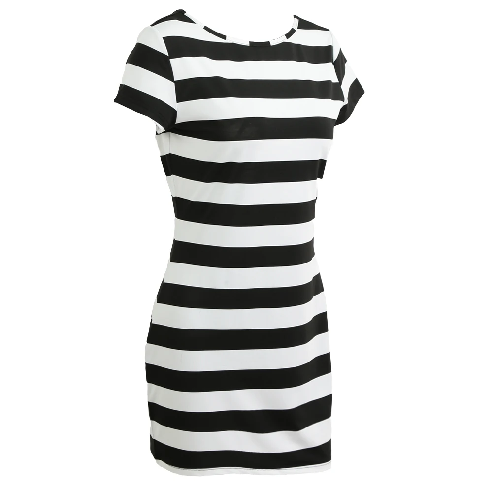 Платье Romacci женское в Корейском стиле пикантное мини платье полоску с вырезом