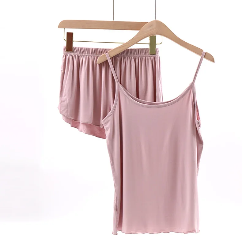 Сексуальные свободные женские горячие брюки повседневные крутые Cami Топ Модные однотонные оборки женская пижама с круглым вырезом комплект из двух предметов топ и брюки