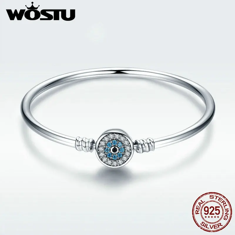 WOSTU,, 925 пробы, серебряный, глаз Самсары, браслет для женщин, подходит для DIY, браслеты с подвесками, модное ювелирное изделие, DXB012