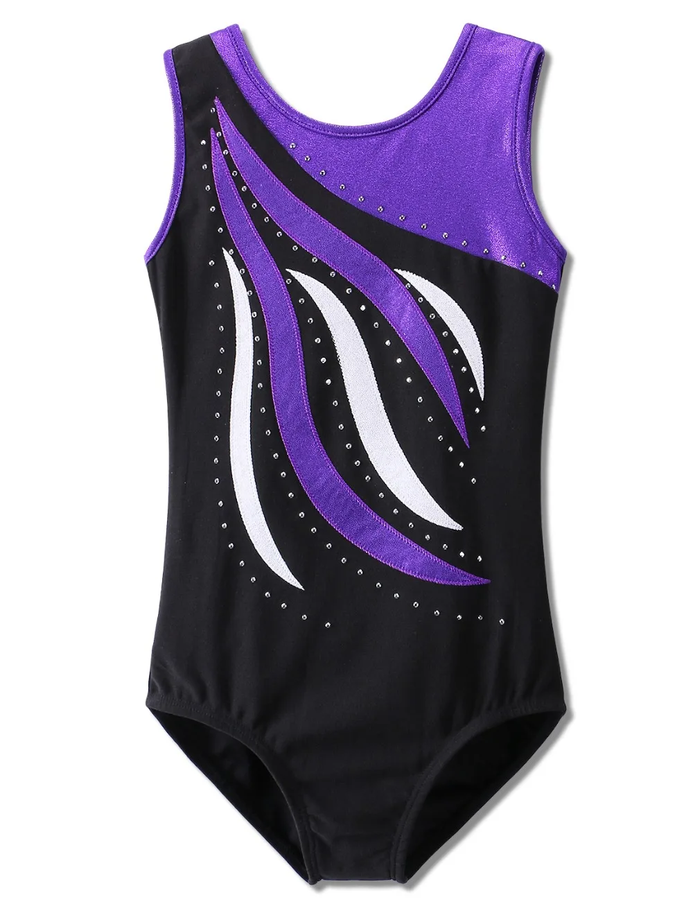 BAOHULU Black& Purple Stripe Toddler Girls Ballet Dress Athletic Dance Leotards Dress Ballet Gymnastics Leotards Kids Dace Wear