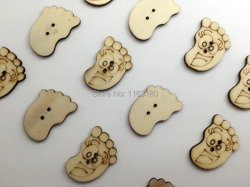 1000 шт./лот детские ножки следы необработанные деревянные формы ремесло лазерная
