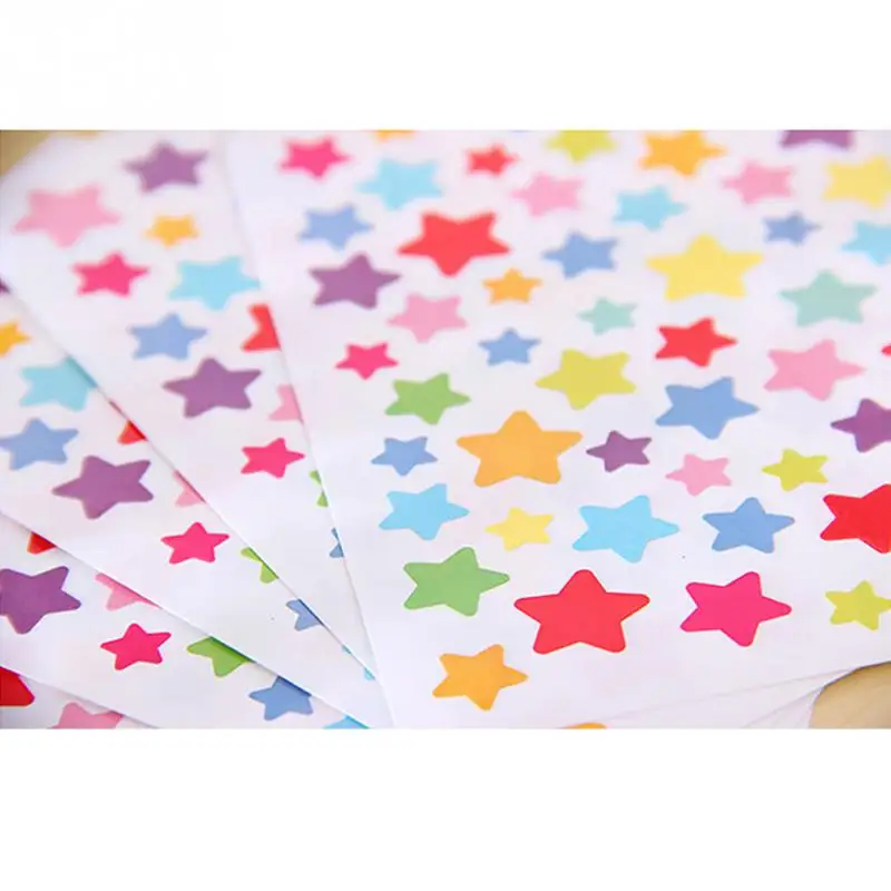 Five-pointed star 6 шт./лот, бумажные наклейки в виде круглых точек, сердечек, наклейки в альбом, сделай сам, маленький красочный дневник, декоративные, школьные, Детские альбомы, принадлежности - Цвет: Five-pointed star