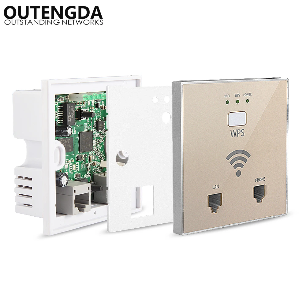 Беспроводная розетка с точкой доступа Wi Fi 300 Мбит/с|in wall|in wall wifiwireless rj45 |