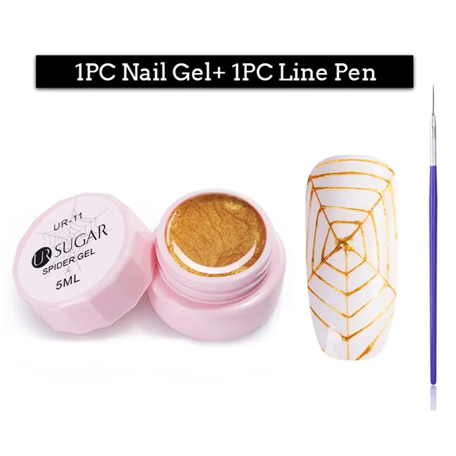 Pen UR-11 Ur Sugar 5 мл паук гель для ногтей креативный проволочный рисунок лак для ногтей точка к линии Гель-лак для живописи тянет шелк паук дизайн ногтей - Цвет: Pen UR-11