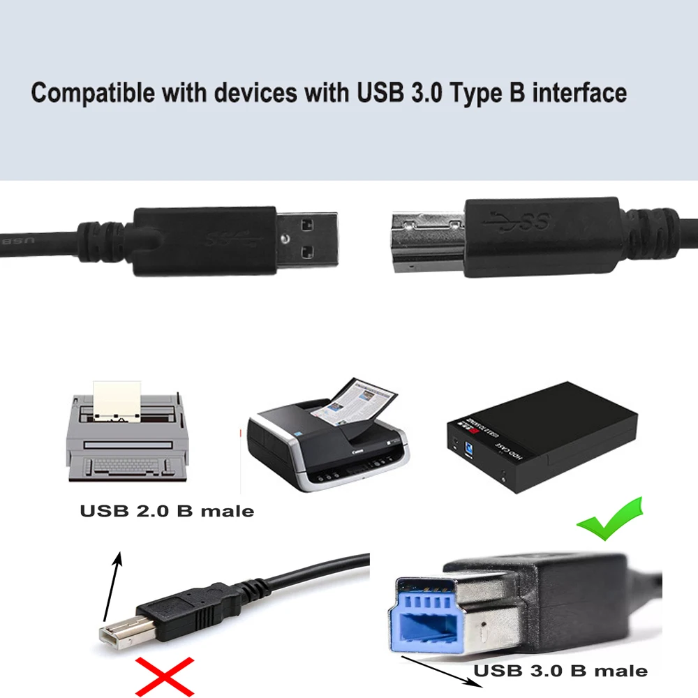 Супер Скоростной USB 3 0 Удлинительный Кабель A male to B для принтеров сканеров (медный