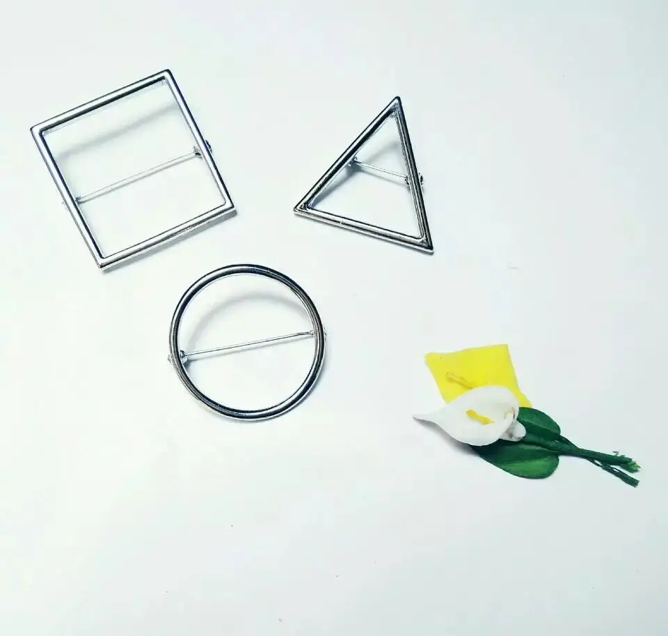 Простая Геометрическая Брошь Золотой Серебряный металлический круглый