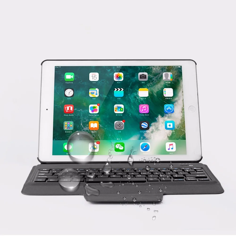 Чехол для iPad 2017 2018 9 7 Вт с Bluetooth клавиатурой ультратонкий кожаный чехол-подставка