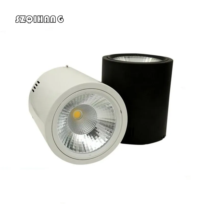 

Hight light LED 15W 20W COB Surface Mounted LED Downlights Black/White Housing Color Led down lamp AC85-265V Free Shipping