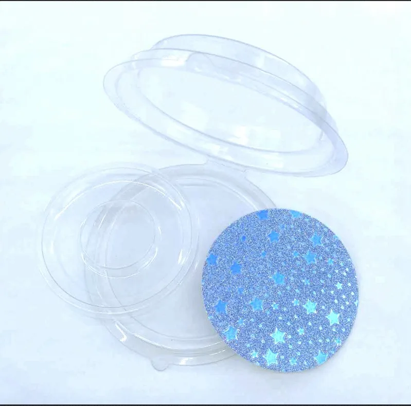 blue stars 10 компл./лот квадратная упаковочная коробка для ресниц пустой ресницы пластиковый посылка все прозрачной крышкой лоток ресницы DIY мягкий упаковочная коробка - Цвет: blue stars