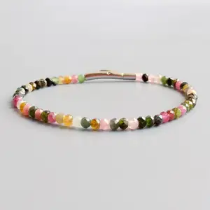 Lii Ji натуральный подлинный Камень Аметист Турмалин гранат Апатит Ларимар лунный камень зеленый гранат браслет для женщин ювелирные изделия