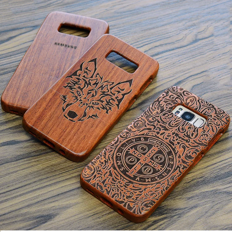 BROEYOUE чехол для samsung Galaxy S8 S9 S5 S7 S6 Edge Plus Note 8 5 4 3 Деревянный чехол для iPhone 5 5S SE 7/6/6 S/8 X плюс резьба чехол