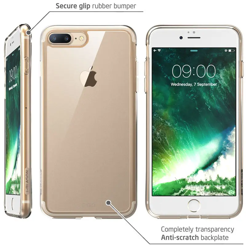 For iPhone 7 Plus 8 Case 5.5 inch i-Blason Halo Series Anti-knock Scratch Resistant TPU Bumper + Clear Back Cover |